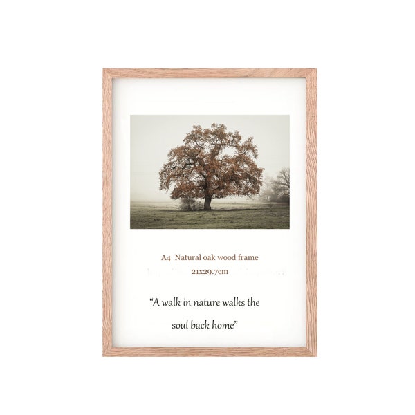 Natural Oak wood photo frame A6 A5 with easel A4 A3 A2  wall frame hard wood 8x10"  8.5x11" 11x14"