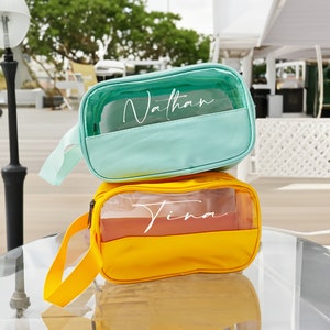 Benutzerdefinierte trendige transparente Kulturtasche - Reise-Make-up-Tasche, ideal für Brautpartys, tolles Geschenk für Brautjungfern!