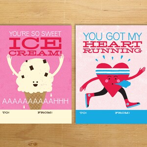 Saint-Valentin imprimable, Kids Valentines Cards Printable, Instant Download Valentines, Valentines for Kids Printable, Ice Cream Valentine