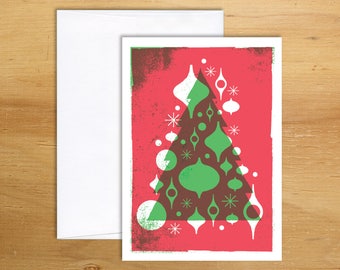 Christmas Card Set ( Set of 8) /  Christmas Tree Card /  Christmas Ornament Cards / Christmas Cards Boxed Set