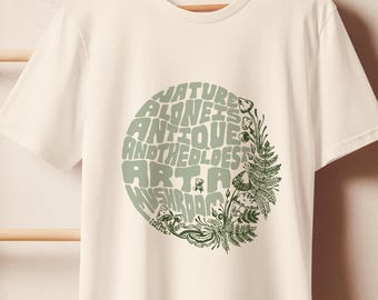 Eco-friendly Shroom Tee, Magic Mushroom Graphic T-Shirt, Fungi World Shirt, Mycology Art Tee, Mystical Mushrooms Gift, Organic Cotton Shirt