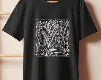 Forest Graphic T-Shirt, Organic Cotton Tee, Nature Quote Shirt, Print Botanical Gift, Forestcore Clothing, Green Aesthetic Tee, Boho Hippie