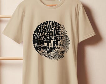 Lightning Mushroom Shirt, Organic Cotton Tee, Goblincore Fashion, Mystical Mushrooms Gift, Fungi World Shirt, Magic Mushroom, Shroom Mom Tee