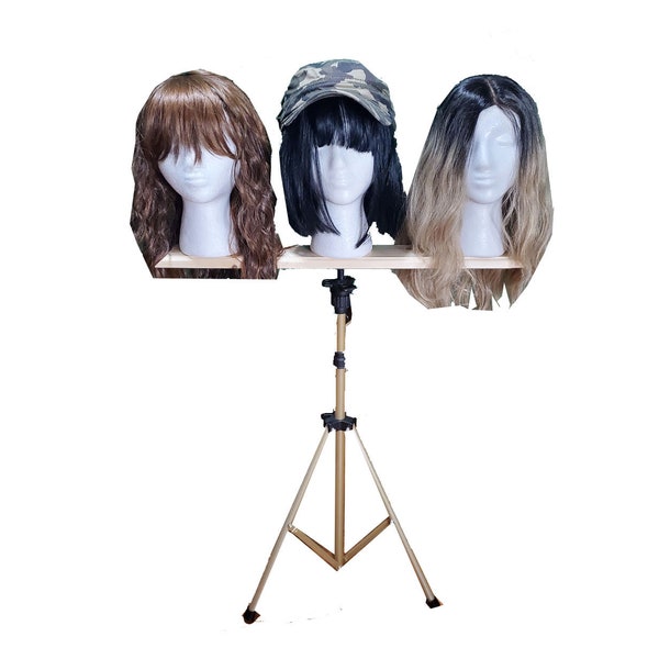 Wig Shelf | Extend your own tripod | Very Portable 3 Wig Display