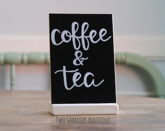 Rustic Chalkboard Sign with Wood Stand, Personalized 4x6