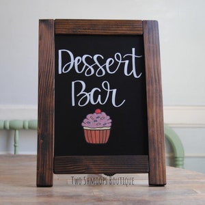 Rustic Wedding Dessert Bar Sign: Hand Lettered Chalkboard, 11x15 Inches