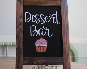 Chalkboard, Rustic Chalkboard Easel, Chalkboard Sign, Custom Wedding Bar Menu Sign, Personalized Chalk Board Sign Easel, (11x15 Inches)