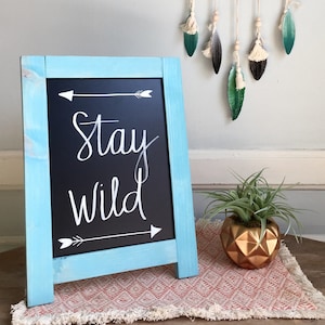 Personalized Chalkboard Easel: Custom Tabletop Sign (11x15 Inches)