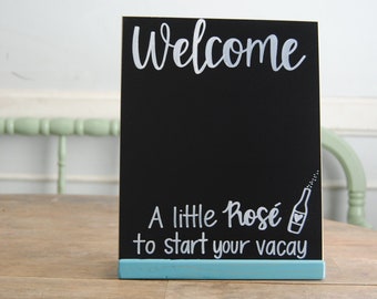 Personalized Chalkboard Sign with Wood Stand - 8x10 Inches
