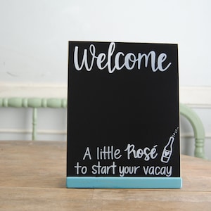 Personalized Chalkboard Sign with Wood Stand - 8x10 Inches