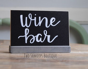 Mini Chalkboard Sign with Stand - Blank or Personalized - Wine Bar Sign - 4x6 Inches - By Two Shmoops Boutique