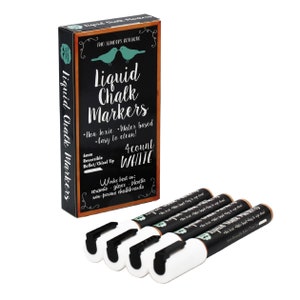 4 Pack White Chalk Markers , Chalk Markers For use on Chalkboard Signs, Liquid Chalk Markers, Chalkboard Sign Lettering