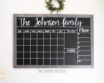 Personalized Family Chalkboard Calendar: Rustic Wall Planner (24x36 Inches)