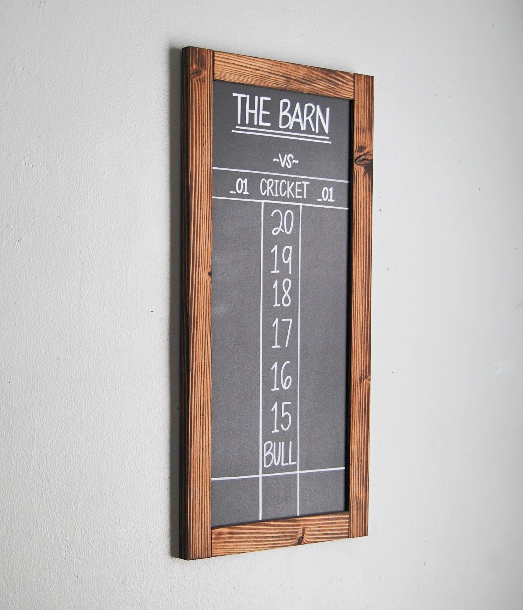 Custom Darts Scoreboard: Chalkboard Cricket Score Keeper (12x24 Inches)