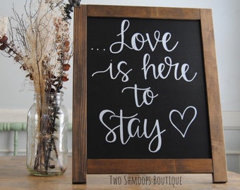 Rustic Farmhouse Chalkboard Easel, Personalized Sign (16x20 Inches)