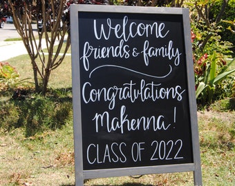 Wedding Welcome Sign - Personalized Chalkboard Easel - Sidewalk Chalkboard Sign - Custom Chalkboard Easel - 24x36 inches