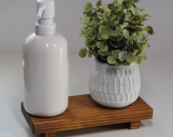 Rustic Wooden Soap Tray, Hand Soap Holder Pedestal, Decor For Bathroom or Kitchen