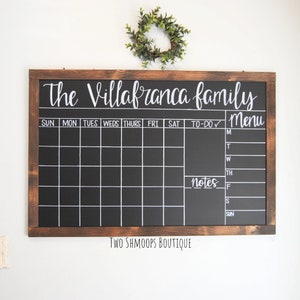 Custom Chalkboard Calendar: Personalized Wooden Framed Planner (24x36 Inches)