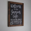 Wall Hanging Chalkboard Sign, Rustic Wood Frame, Custom Personalized (16x20 Inches)