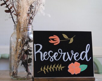 Personalized Rustic Chalkboard Sign with Wood Stand (8x10 Inches)