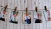 Photo Banner - Clothespin Clips And Twine - Display Photos or Cards 