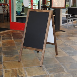 Sidewalk Chalkboard Sign, A Frame Chalkboard Easel, Double Sided Rustic Wood Framed Sandwich Board For Displaying Menu, 18x36 Inches
