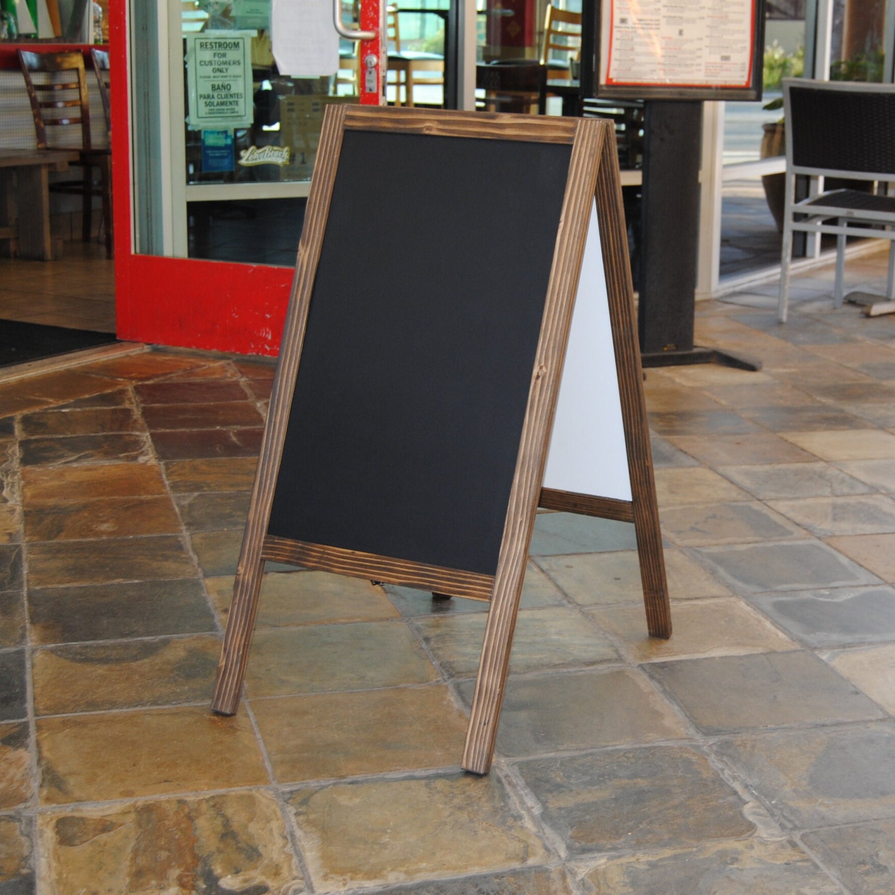 Magnetic A-Frame Chalkboard Sign, Extra Large 20" X 40", Standing Chalkboard Easel, With Chalk Marker + Chalk & Eraser, Sandwich Board Outdoor Sidewalk Sign Better