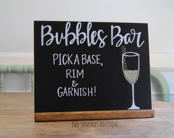 Rustic Farmhouse Chalkboard Sign with Wood Stand, Personalized Drink Menu (8x10 Inches)