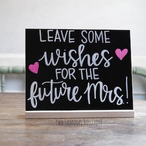 Personalized Wedding Wishes Chalkboard Sign with Wood Stand (8x10 Inches)