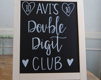 Custom Chalkboard Easel: Rustic White Frame, Personalized Sign (16x20 Inches)