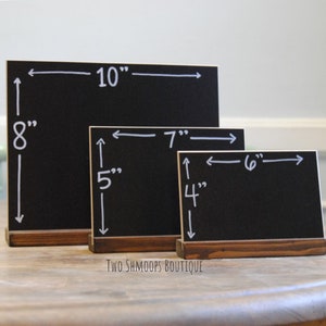 mini chalkboard sign with stand blank or personalized various sizes 8x10 inches 5x7 inches 4x6 inches