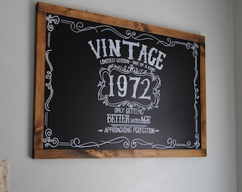 Personalized Rustic Wood Framed Chalkboard Sign - 24x36 Inches