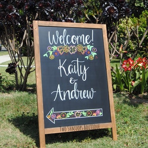 Custom Chalkboard Sign Easel Personalized Wedding Welcome ...