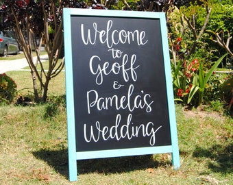 Personalized Chalkboard Sign Easel - Sidewalk Chalkboard Sign - 24x36 inches - Blank or Personalized Sign - By Two Shmoops Boutique