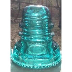 Vintage Hemingray No 40 CD 152 Aqua Glass Insulator Predrilled for Pendant Light