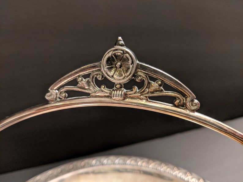 Antique James W Tufts Triple Plate Silver Bride/'s Basket #2706 with Adjustable Handle