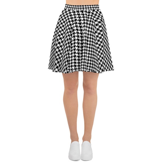 houndstooth skater skirt outfit
