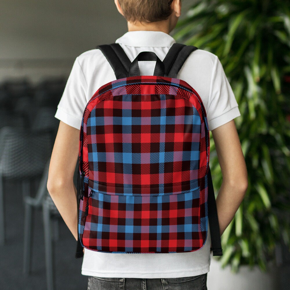 red flannel backpack