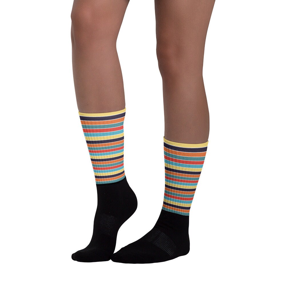 Colorful Sixties Stripes Socks - Etsy