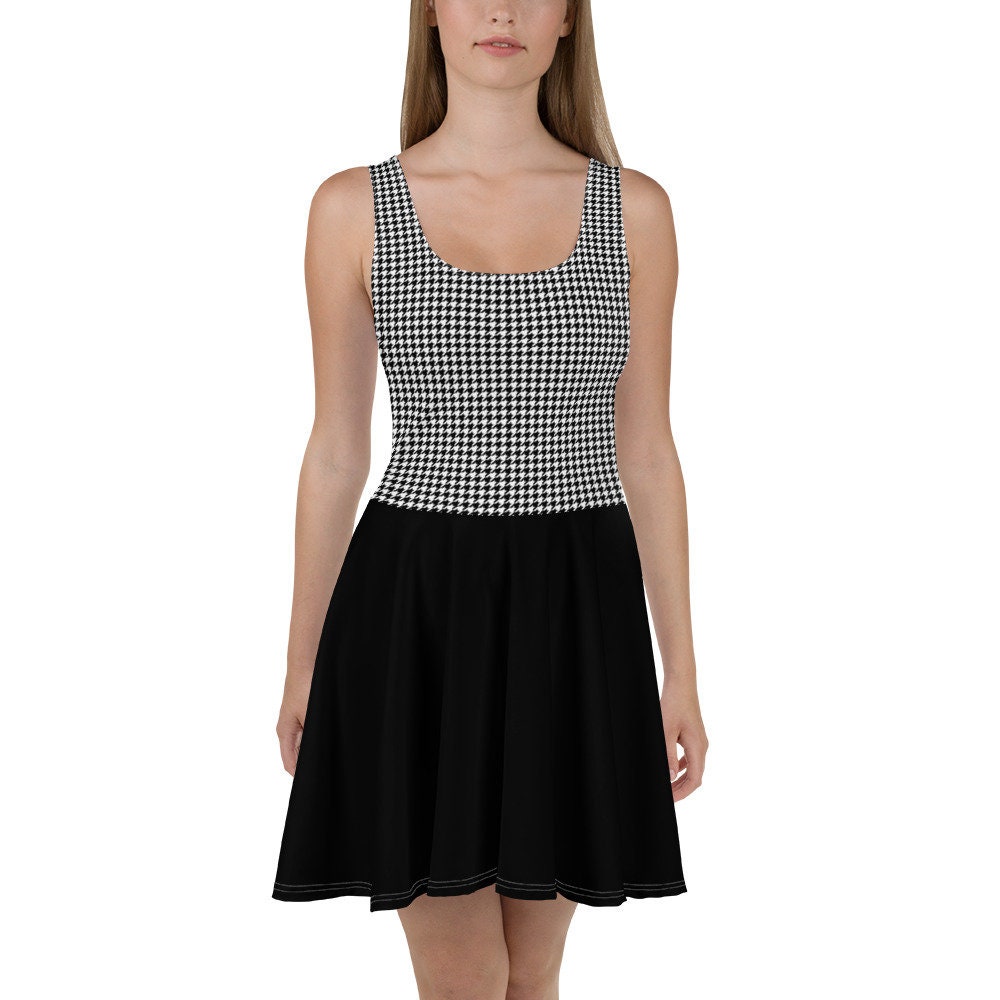 Houndstooth Skater Dress - Etsy Ireland