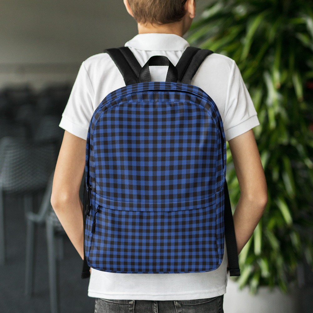 Blue Plaid Backpack - Etsy