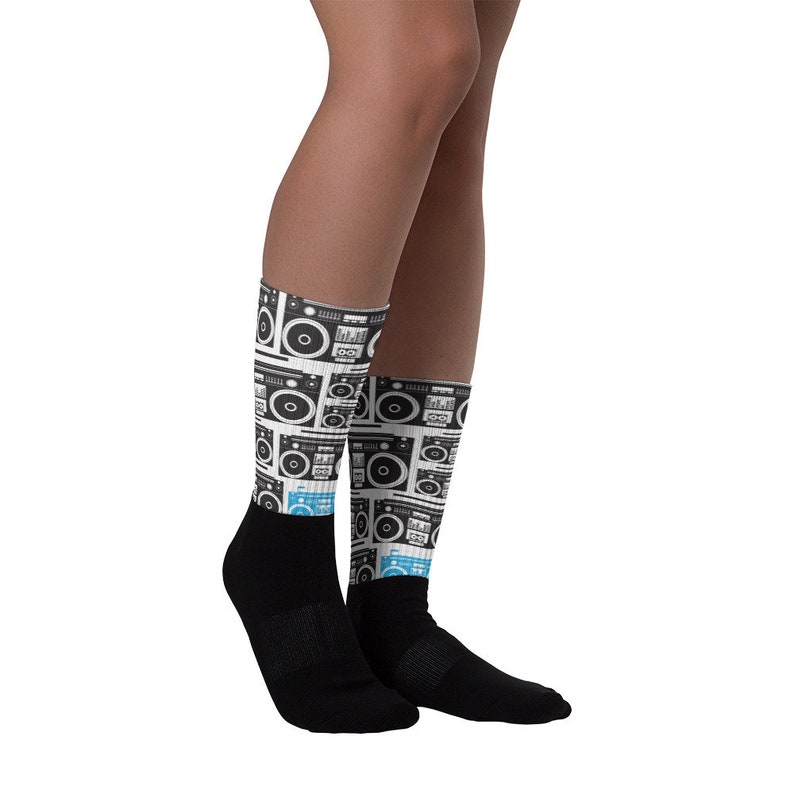 Black White /& Boom Boombox Socks