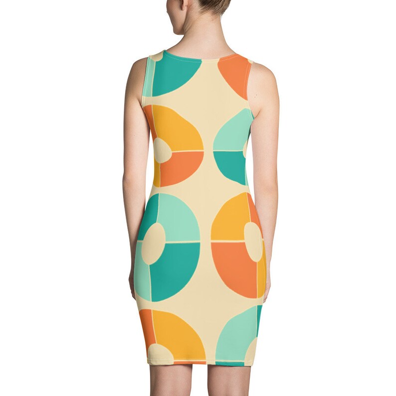 Orange and Blue Retro Vinyl Dress
