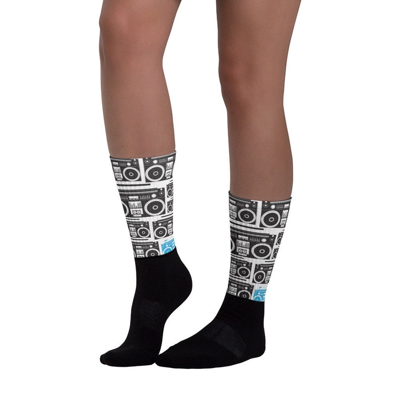 Black White /& Boom Boombox Socks