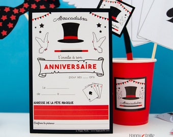 Invitation anniversaire magie, anniversaire magicien, carte anniversaire magie, anniversaire magicien, magic birthday