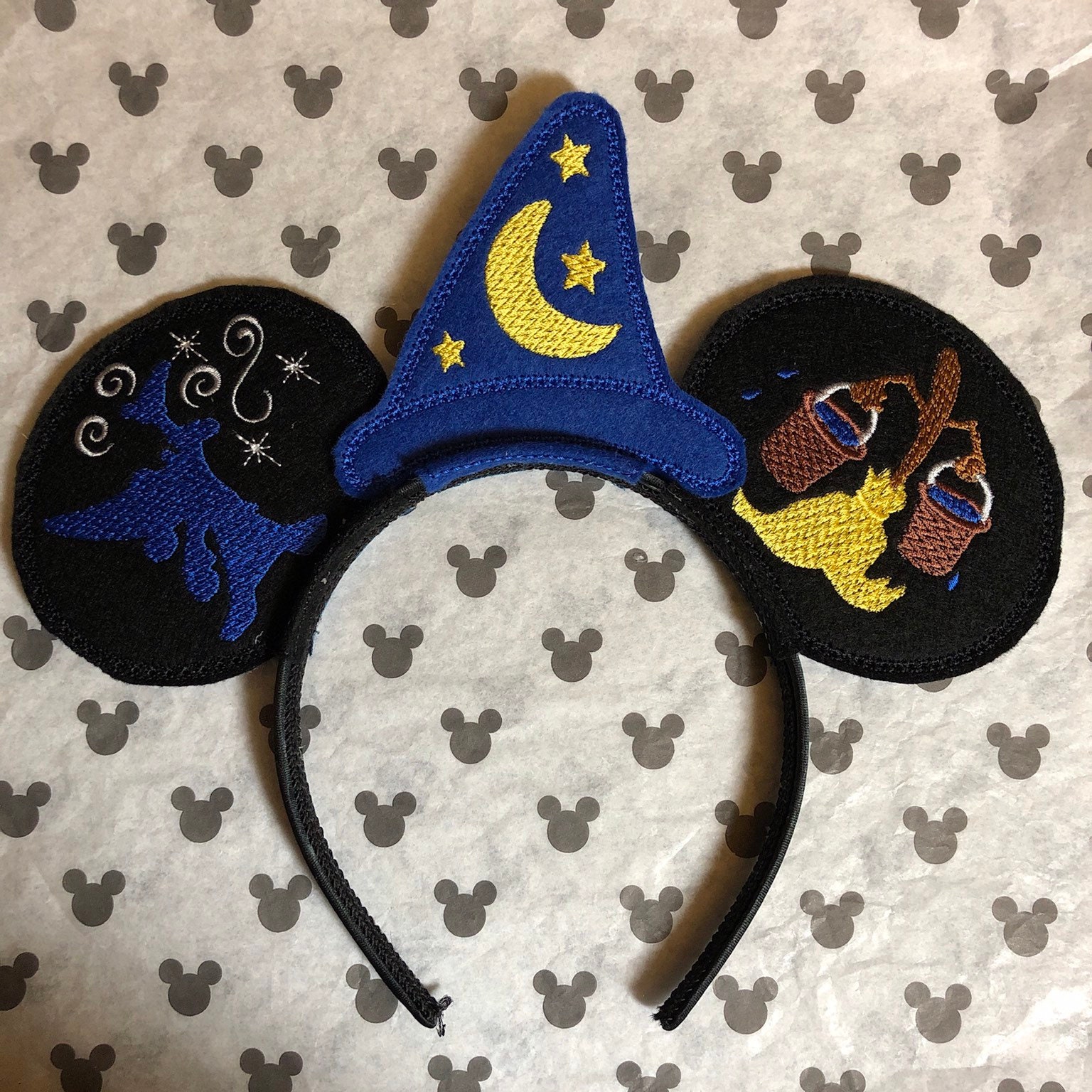 NWOT Disney Parks Paris Mickey Mouse Sorcerer Apprentice Fantasia Ears Headband Tokyo Disney Resort Fantasmic! Sorcerer | Mercari main image 2