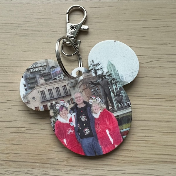 Personalised photo mouse memories keyring