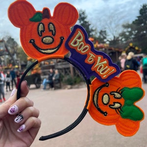 Pumpkin mice Halloween fall autumn Mickey Minnie Mouse Ears Disney inspired