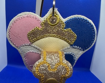 Sleeping Princess Aurora Minnie shaped mickey Mouse disney inspired ear holder or carrier for lanyard, bag, belt.