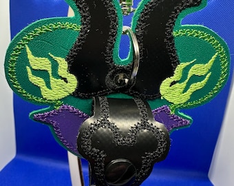 Maleficent villian Mickey Minnie Mouse disney inspired ear holder or carrier for lanyard, bag, belt.